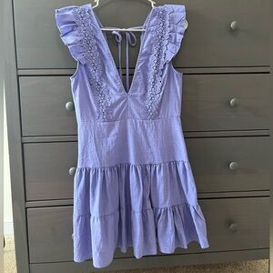 Purple Ruffled Sleeveless Dress
